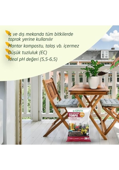 Genta Genel Kullanım Torfu Toprağı 20 Lt 0.75 LT - 2.5 LT - 12 KG