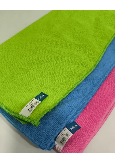 Mikrofiber Kalın Temizlik Bezi 40 40 Cm 3 Adet - Mavi-mavi-pembe Mavi - Pembe