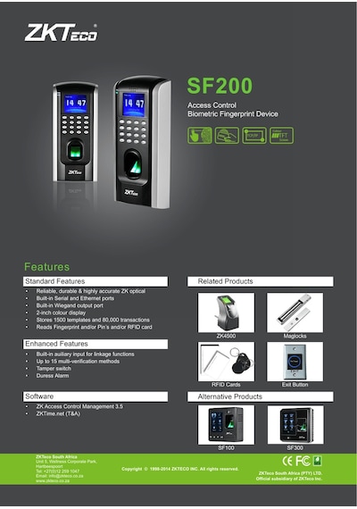 ZKTECO SF200 PARMAKİZİ KARTLI PERSONEL TAKİP SİSTEMİ VE KURULUM