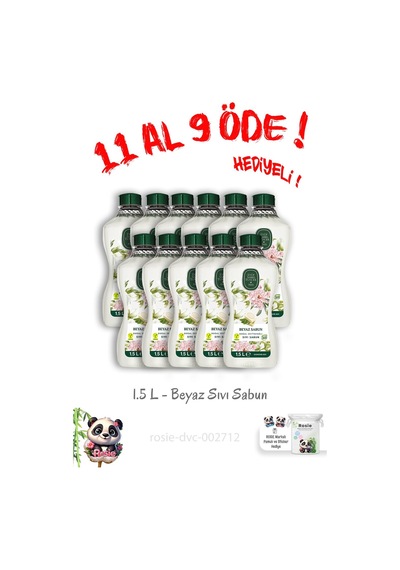11 Al 9 Öde Doğal Zeytinyağlı Sıvı Beyaz Sabun 1.5 L Ve Rosie Hediye