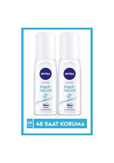 Nivea Kadın Pump Sprey Deodorant Fresh Natural 48 Saat Deodorant Koruması 2 x 75 ML