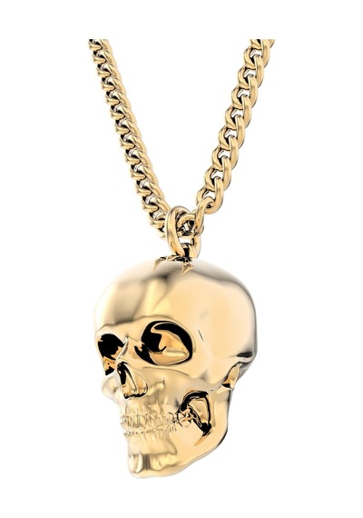 Chocli 18 Ayar Altın Kaplama Skull Kolye