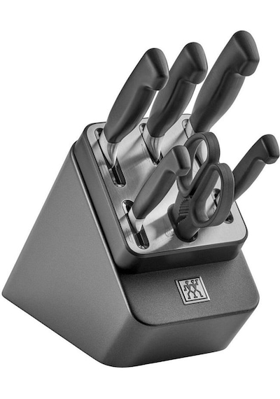 Zwilling Four Star Pro 7 Parça Dişbudak Ağacı Blok Bıçak Seti Kendinden Bilemeli - 351487000 Siyah