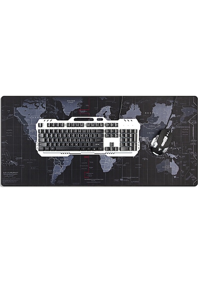 Dalong Dünya Desenli 90x40 Cm Büyük Boy Mouse Pad