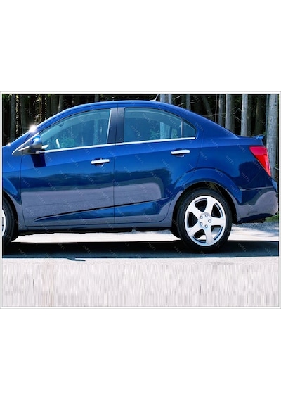 Chevrolet Aveo Sedan Krom Cam Çıtası 4 Parça P.Çelik 2005-2011