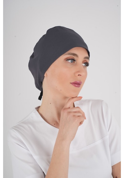 Unisex Düz Antrasit Doktor Hemşire Hastane Aşçı Medikal Cerrahi Bonesi Antrasit