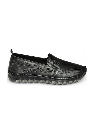 Fox Shoes Y555117003 Siyah Hakiki Deri Comford Ortopedik Taban Kadın Ayakkabı Siyah