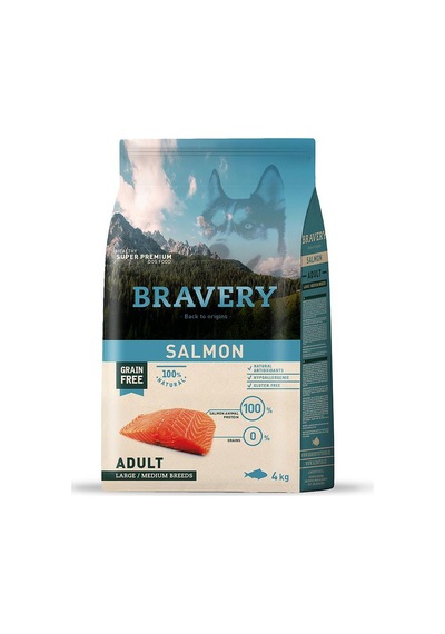 Bravery Salmon Tahılsız Somonlu Büyük ve Orta Irk Yavru Köpek Maması 4 KG