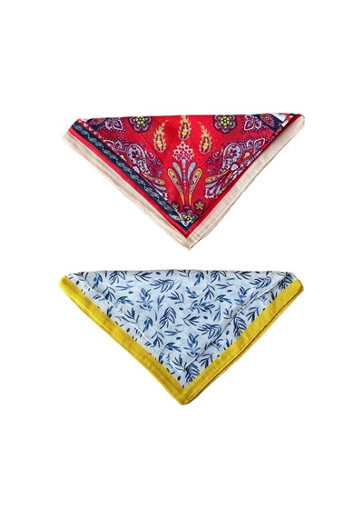 2 Li Pamuklu Bandana Seti Özel Desen Bandana Fular Çanta Aksesuarı Bandana 45x50 Cm Gri