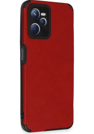 Hnrlıshp Newface Realme C35 Kılıf Loop Deri Silikon - Kırmızı