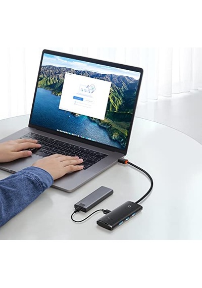 Ayrex Baseus Lite 4in1 Multifonksiyonel Type-c Hub Dock Station Siyah
