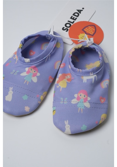 Soleda Uv Korumalı Kaydırmaz Bebek Çocuk Deniz Havuz Patiği Fairy Garden Çok Renkli