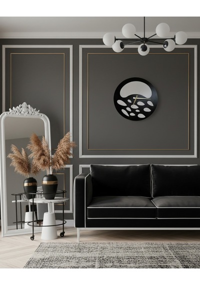 Nova Model Duvar Saati 50 X 50 Cm - Duvar Dekorasyon Ürünleri Siyah Beyaz