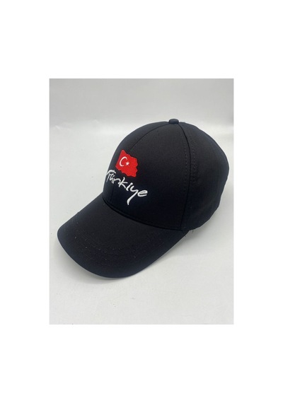 Gonca Şapka Unisex Türkiye Yazılı Yazlık Şapka Siyah