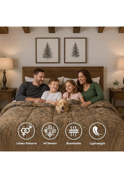 Realtree Edge Kamuflaj Yorgan Seti İkiz Boy - 2 Parça Yatak Seti - Orman Ormanı Kabin Köşkü - Doğa Ağacı Yaprak Diğer