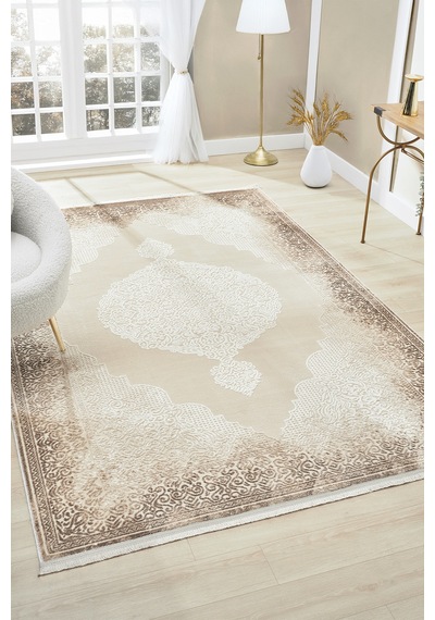 Asya Vizon Halı Akrilik Halı Yumuşak Dokulu Salon Oturma Odası Yatak Odası Halısı 524 Vizon