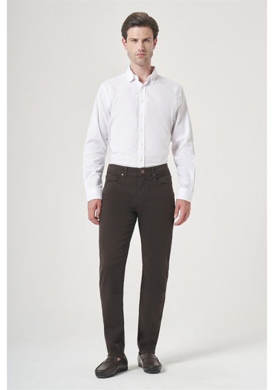 İmza Kahverengi 5 Cep Gabardin Slim Fit Pamuklu Denim Jean Kot Pantolon 1003260317 Koyu Kahverengi İmza Kahverengi 5 Cep Gabardin Slim Fit Pamuklu Denim Jean Kot Pantolon 1003260317 Koyu Kahverengi