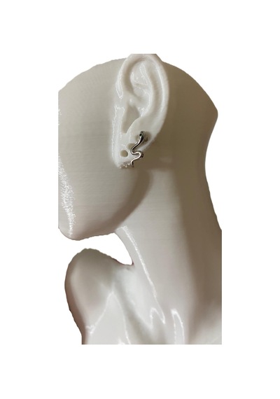 Yılan Figürgü Kıkırdak Tragus Helix Pearsıng Küpe 316l Kararmaz Çelik Gümüş