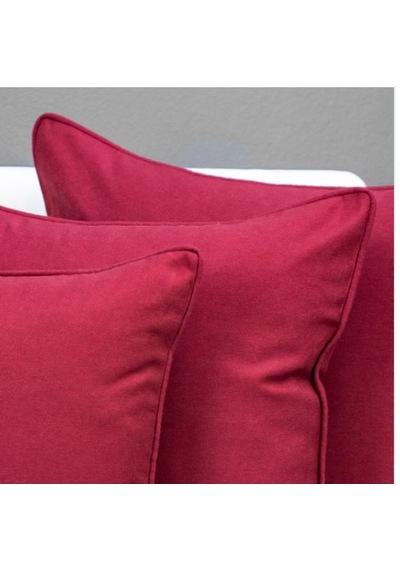 Keten 43x43 Kırlent Kılıfı 2'liı Fermuarlı Evtex Bordo