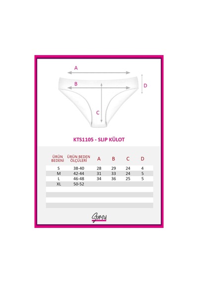 Sensu Kadın Düz Slip Model Külot 3'lü Paket Set Kt1105 Renkli