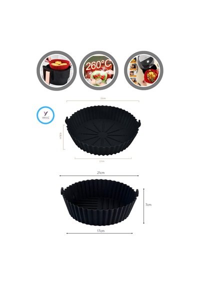 Yayke Silikon Pişirme Kap Air Fryer Hava Fritözü Pişirme Kabı 2Ad Çok Renkli