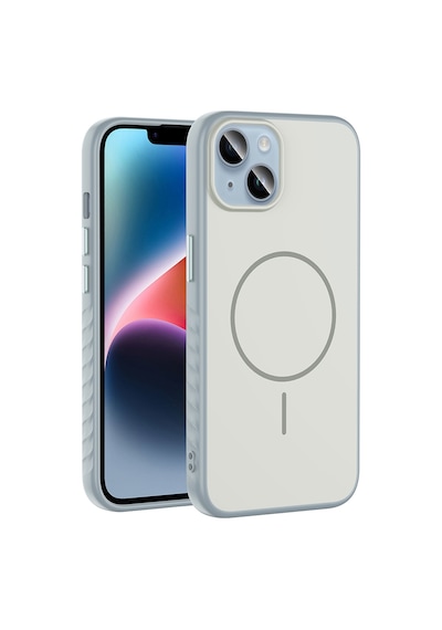 Zore İphone 13 Kılıf M-safe Şarj Özellikli Zore Tea Kapak - Gümüş