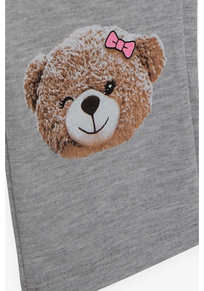 Breeze Kız Çocuk Taytlı Takım Sevimli Ayıcık Baskılı 1.5-5 Yaş, Pembe