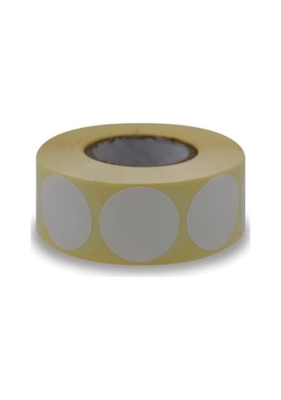 Kuşe Etiket 30mm Çap Ruloda 1000 Adet 40mm Kuka Çapında Baskısız Nokta Etiketi 1