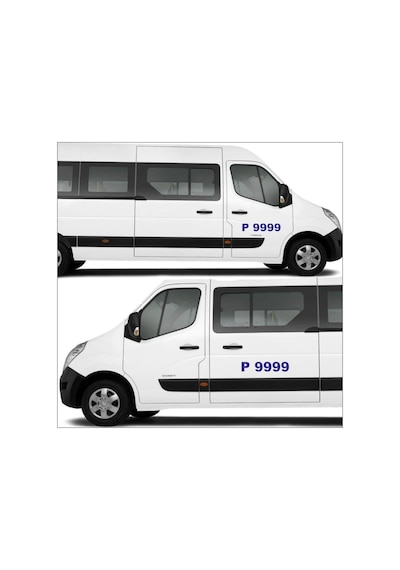 Servis Araçları Plaka Yazı Sticker Tavan-Sağ-Sol 3 Parça
