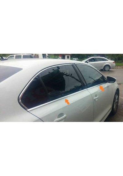 Vw Volkswagen Jetta 6 Sedan Uyumlu Cam Çıtası 4 Parça 2011 Ve Sonrası Paslanmaz Krom