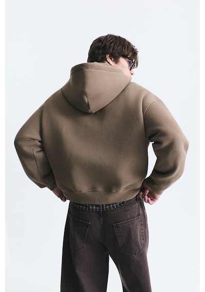 Vamos Boxy Fit Metal Klips Kapama Sweatshirt Vizon