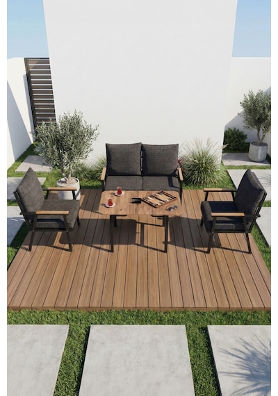 Reyo Falez 4'lü Bahçe Balkon Oturma Grubu - Minderli Koltuk Ve Orta Sehpa Seti - Teras & Cafe Mobilyası Antrasit Reyo Falez 4'lü Bahçe Balkon Oturma Grubu - Minderli Koltuk Ve Orta Sehpa Seti - Teras & Cafe Mobilyası Antrasit