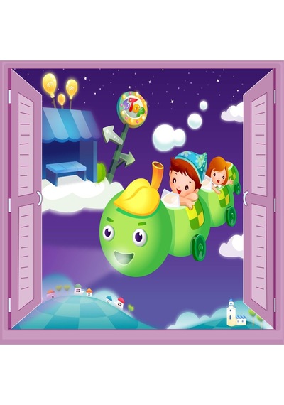 Çocuk Odası Bebek Odası Pencere Poster Duvar Kağıdı Tırtıl