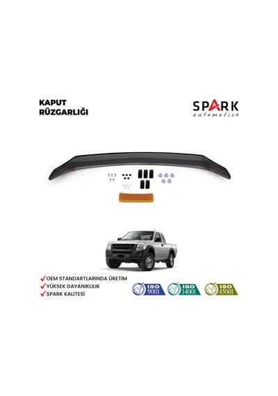 Isuzu D-max 2006-2012 Yıl Aralığı Uyumlu Kaput Rüzgarlığı 4mm Siyah
