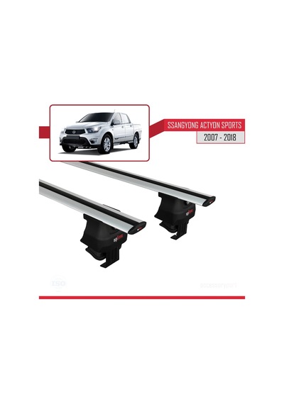 Ssangyong Actyon Sports 2007-2018 Arası İle Uyumlu Ace-4 Ara Atkı Tavan Barı Gri