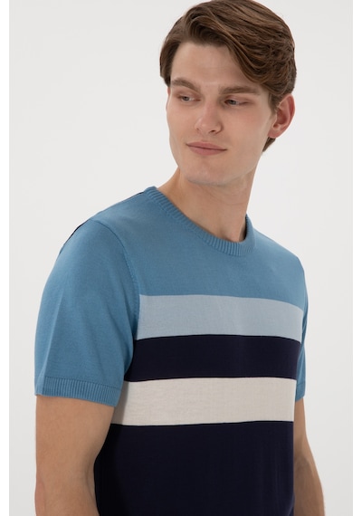 U.S. Polo Assn. Erkek Slim Fit Bisiklet Yaka Lacivert Tişört 50306459-VR033
