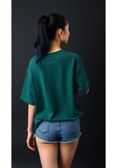 The Future Baskılı Oversize T-shirt Yeşil