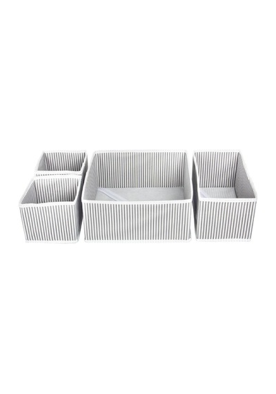 1 Adet 4'lü Çekmece Düzenleyici 30x30x30 Gri Kumaş Pembe 30 X 30 Tr Diğer