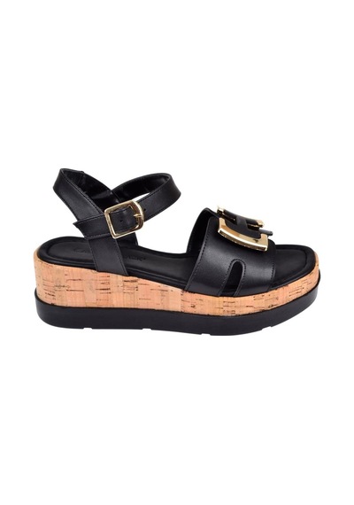 Castle Black Dolgu Taban Kadın Sandalet Cb-35182 Siyah Siyah