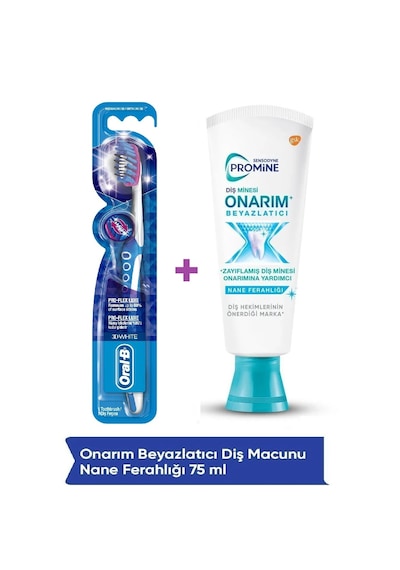 Sensodyne Promine Onarım Beyazlatıcı 75ml Diş Macunu + Oral-b Pro