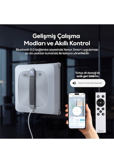 Xenon Smart Elo Pro 4000 PA Wifi X8682 Beyaz Cam Silme Robotu