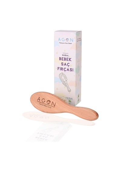 Agon Doğal Keçi Kılı Yumuşak Bebek Saç Fırçası