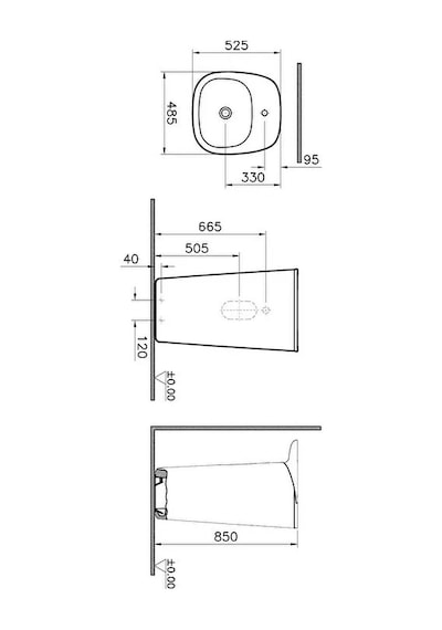 VitrA 7814B483-0001 Plural Monoblok Lavabo 50 CM Mat Siyah