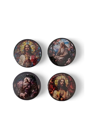 Aziz İsa Magnet Set 1 - 4'lü Jesus Christ Magnet Karışık Renkli