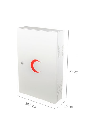 Akşan Metal Kilitli Kapaklı İlk Yardım Ecza Dolabı Beyaz Kod : 41 Beyaz