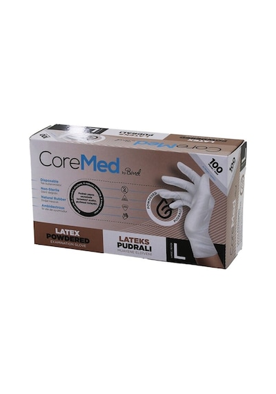 Coremed Bimel L Beden Pudralı Muayene Eldiveni 100lü Timya/go1395 201505
