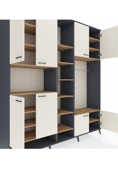 Hyperion Dolap 18 Raflı 8 Kapaklı Tek Askılı 220x44x243 Antrasit-aytaşı/çam Aytası/atlas Çam Hyperion Dolap 18 Raflı 8 Kapaklı Tek Askılı 220x44x243 Antrasit-aytaşı/çam Aytası/atlas Çam