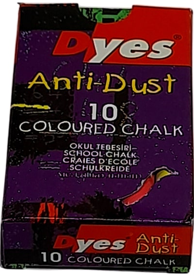 Dyes 10Lu Karbonatlı Renkli Tozsuz Tebeşir