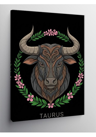 Kanvas Tablo Boğa Burcu Deseni 50cmx70cm