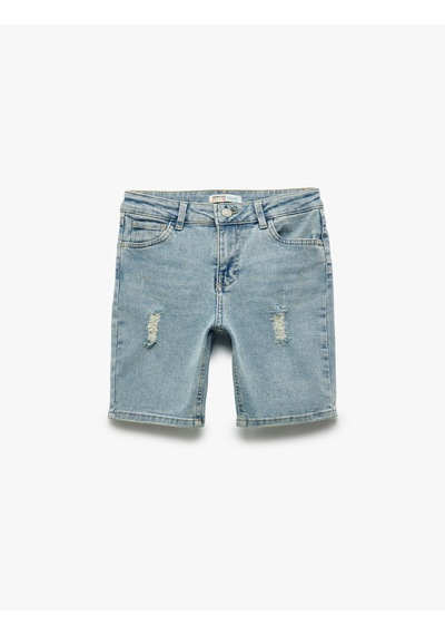 Koton Pamuklu Cepli Yıpratılmış Detaylı Denim Şort Açık İndigo 5skb40005td Açık İndigo Koton Pamuklu Cepli Yıpratılmış Detaylı Denim Şort Açık İndigo 5skb40005td Açık İndigo